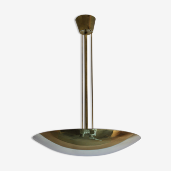 Brass half bowl ceiling lamp by Kalmar Austria
