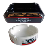Set 2 advertising ashtrays Collection "International News" "Stewarts Cream Of The Barley" Vintage