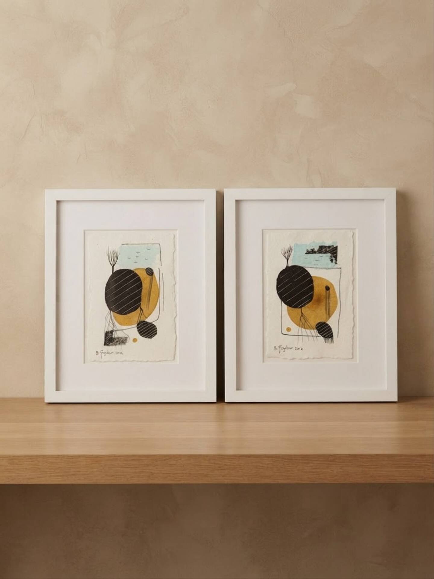 Duo of original works - Bertrand Mugabure (Artist rated by Akoun)