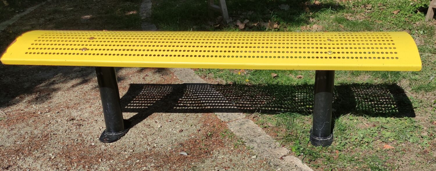 Vintage yellow metal bench