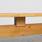 Large solid pine bench, Les Arcs, circa 1973