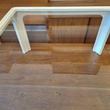 Coffee table in white lacquered wood with glass top, 1960s