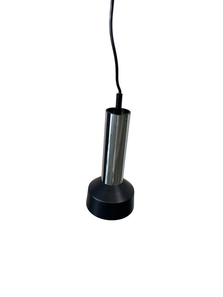 Suspension vintage chromée avec accent noir