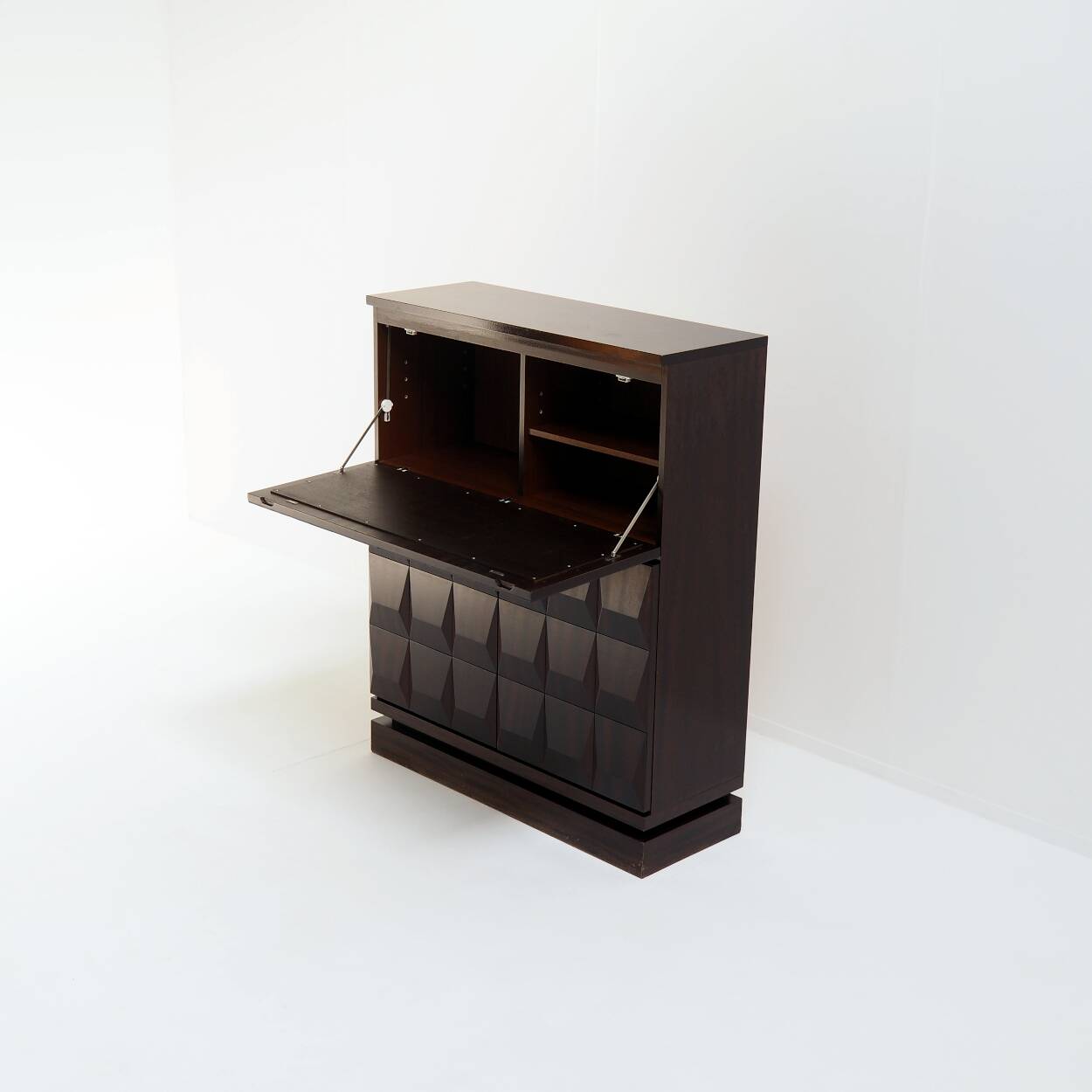 Mid-Century De Coene Frères Oak Cabinet, 1970s Brutalist Belgian design
