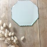 Octagonal beveled mirror, 18 cm