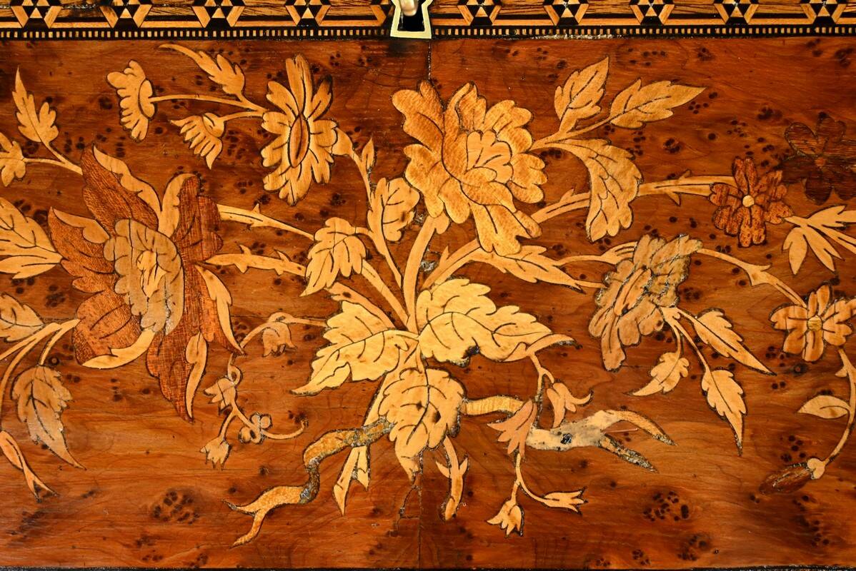 Blackened pearwood and amboyna sloping desk, Napoleon III period, mid-19th century