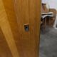 French wardrobe with tapered legs, 3 doors, 1 mirror (27*130), and 1 drawer.