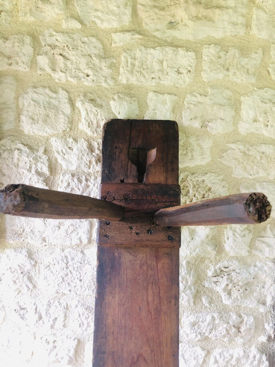 Oak farmhouse bench, circa 40's /50's