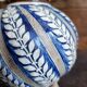 Vintage German Westerwald stoneware jug with cobalt blue floral relief