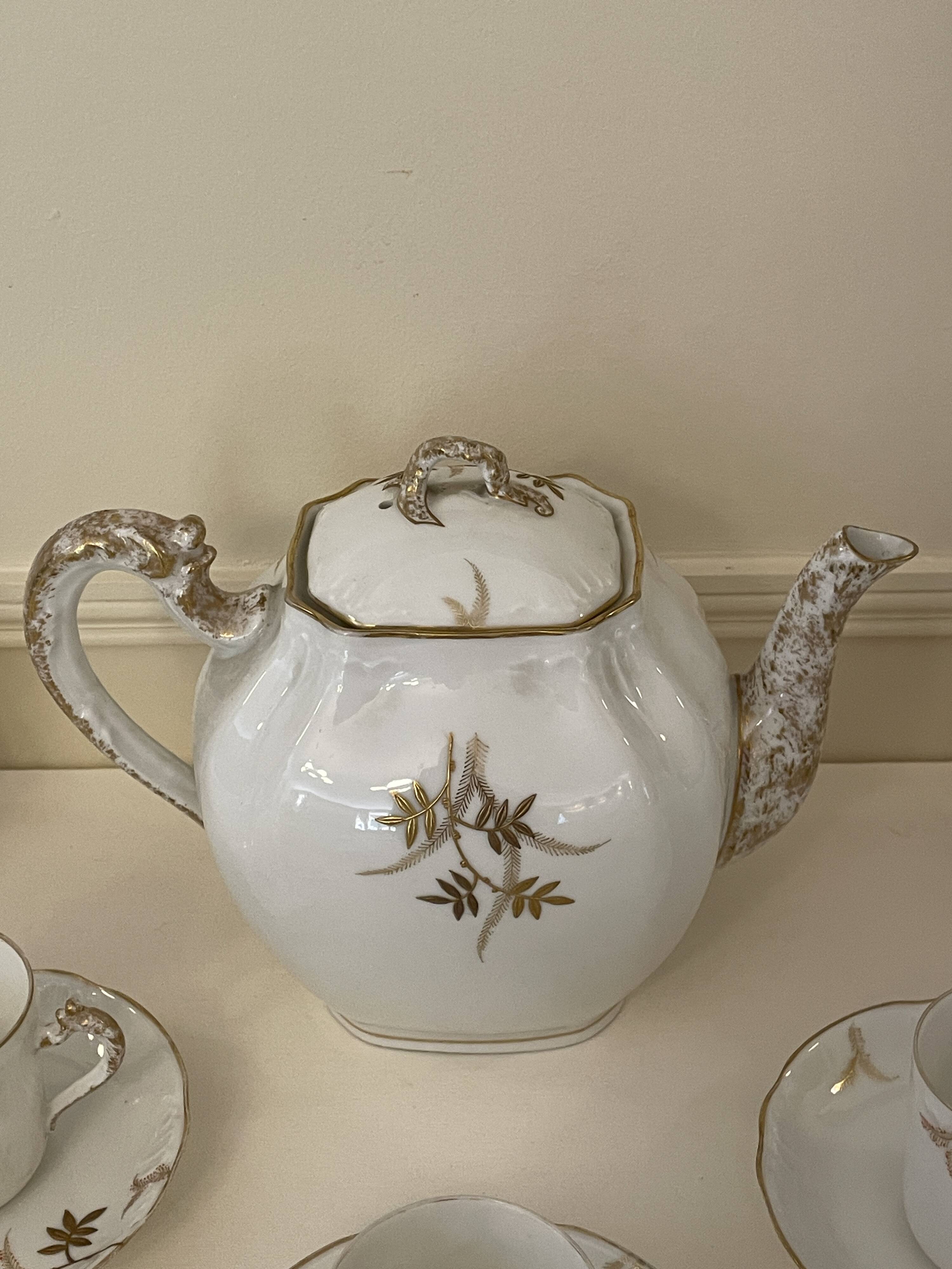 Coffee service Limoges Léon Sazerat 19th century - 12 cups