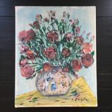 Red bouquet painting