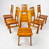 Ensemble de 6 chaises de salle à manger en pin par Tapiovaara pour Laukaan Puu Finlande, 1960