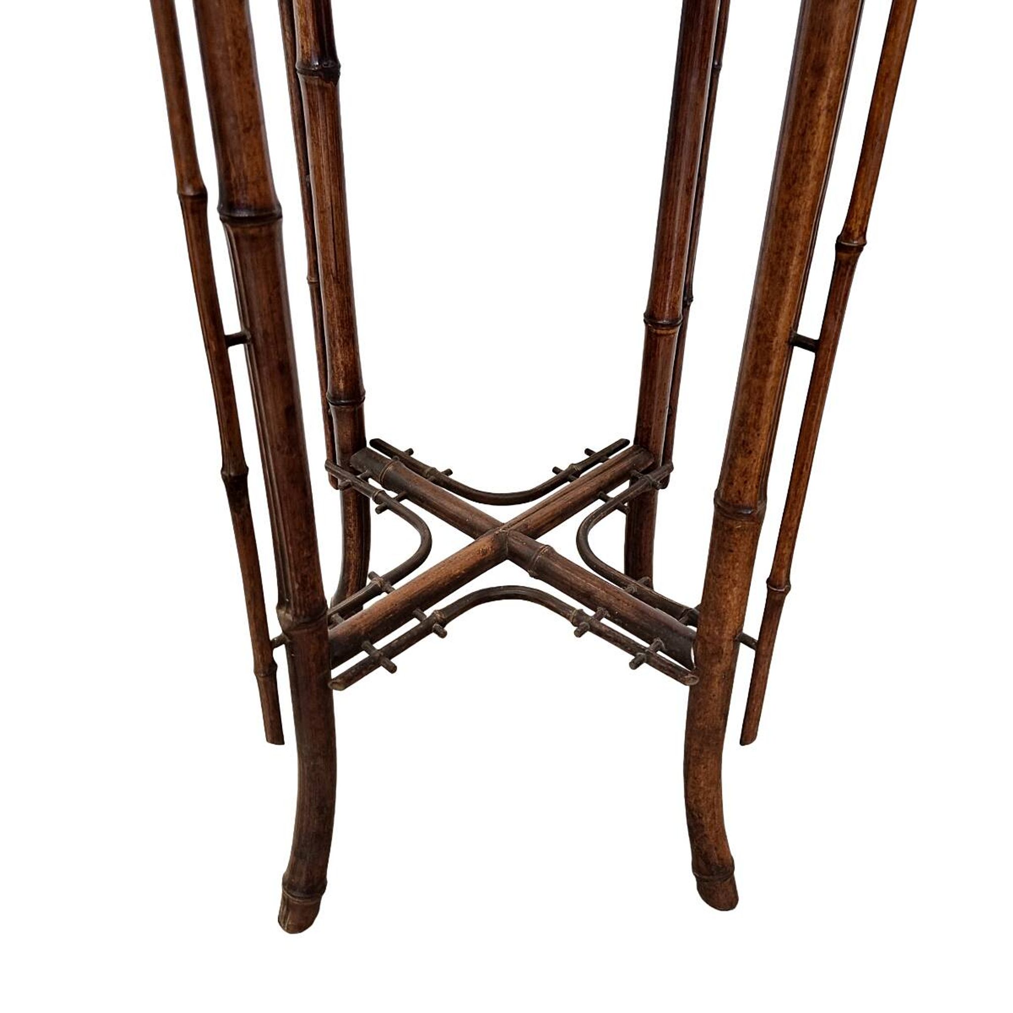 French Bamboo Art Nouveau Plant Table, late 1800s
