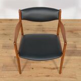 Mid-Century Teak & Leather Armchair, Denmark, 1960s