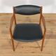 Fauteuil vintage en teck et cuir, Danemark, 1960