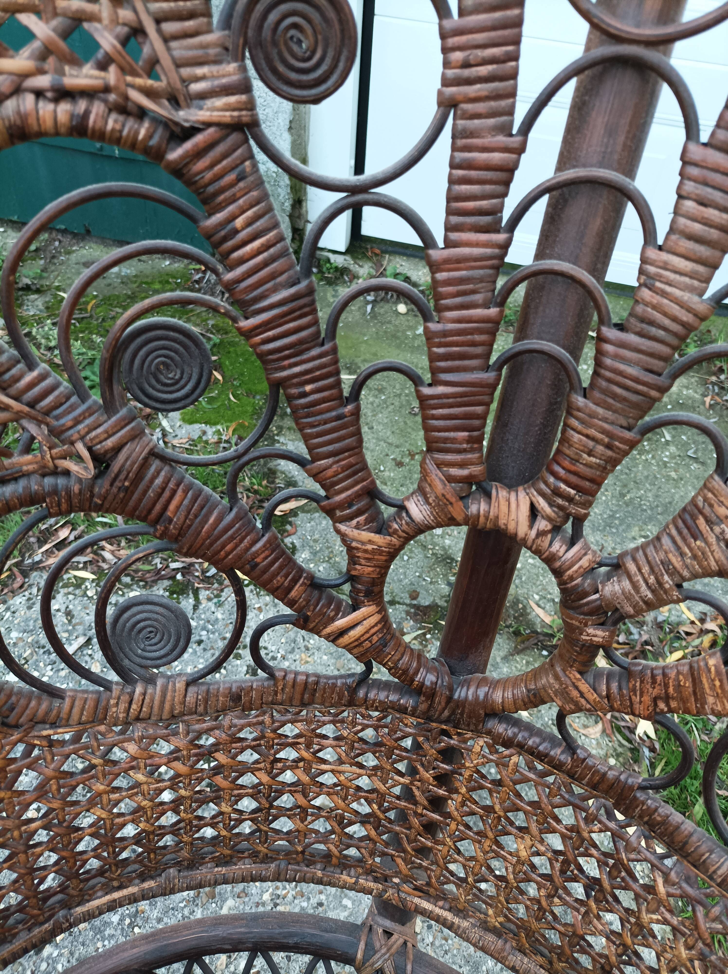 Armchair emmanuelle wicker vintage rattan