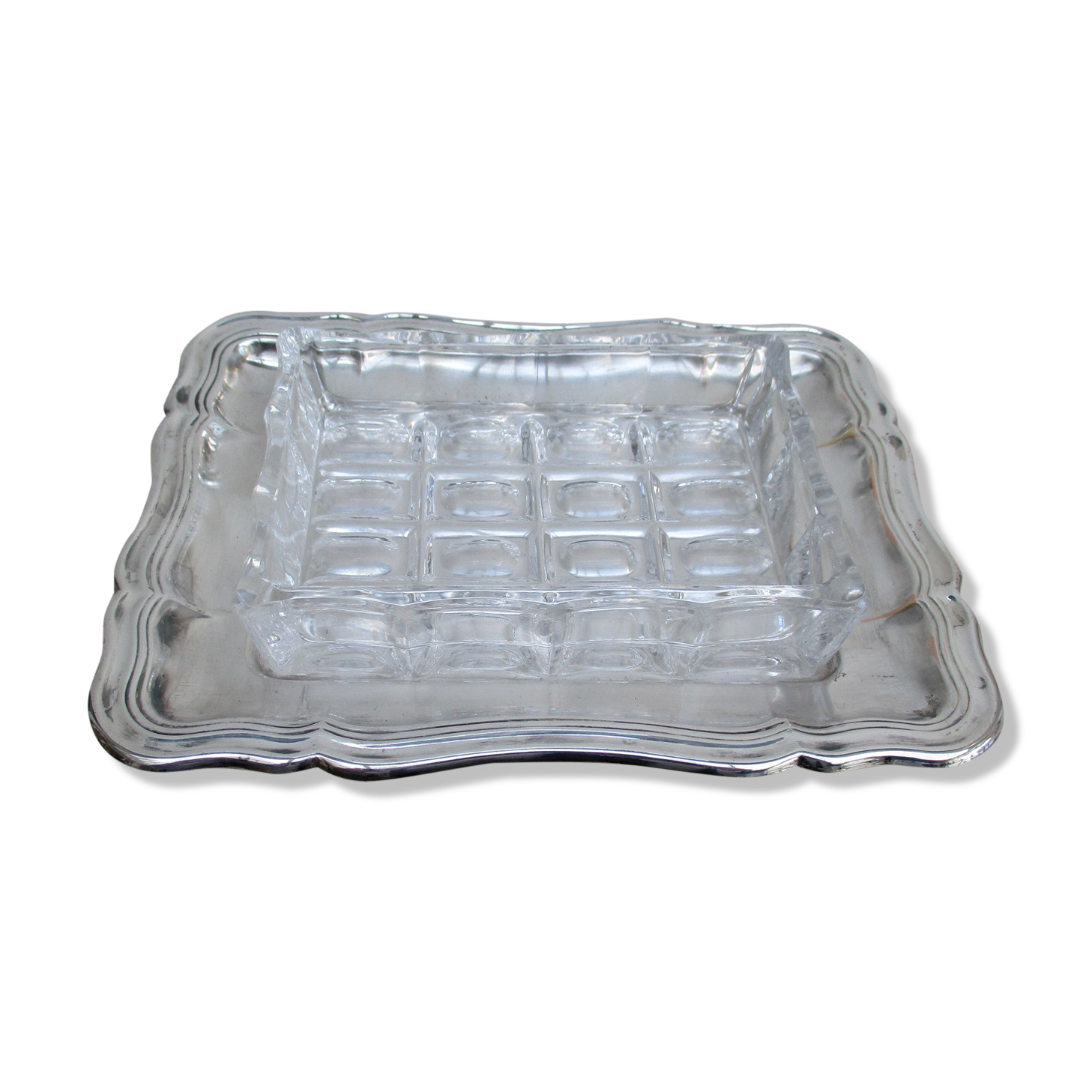 Butter silver metal and glass