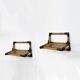 Pair of vintage 1950s rattan bedside shelves