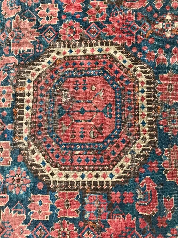 Tapis ancien Beshir afghan fait main 197x396 cm