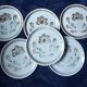 6 dessert plates glazed stoneware from Sarreguemines, Art workshop, model Jocelyne - vintage