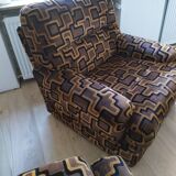 Set vintage sofa bed and 2 armchairs