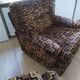 Ensemble vintage canapé convertible lit et 2 fauteuils - velours motif design année 70