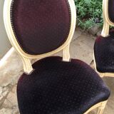 Set of 6 Louis XVI style chairs in patinated wood