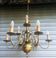 Important 9-light chandelier in Dutch style with 2 levels in brass - in working condition.
