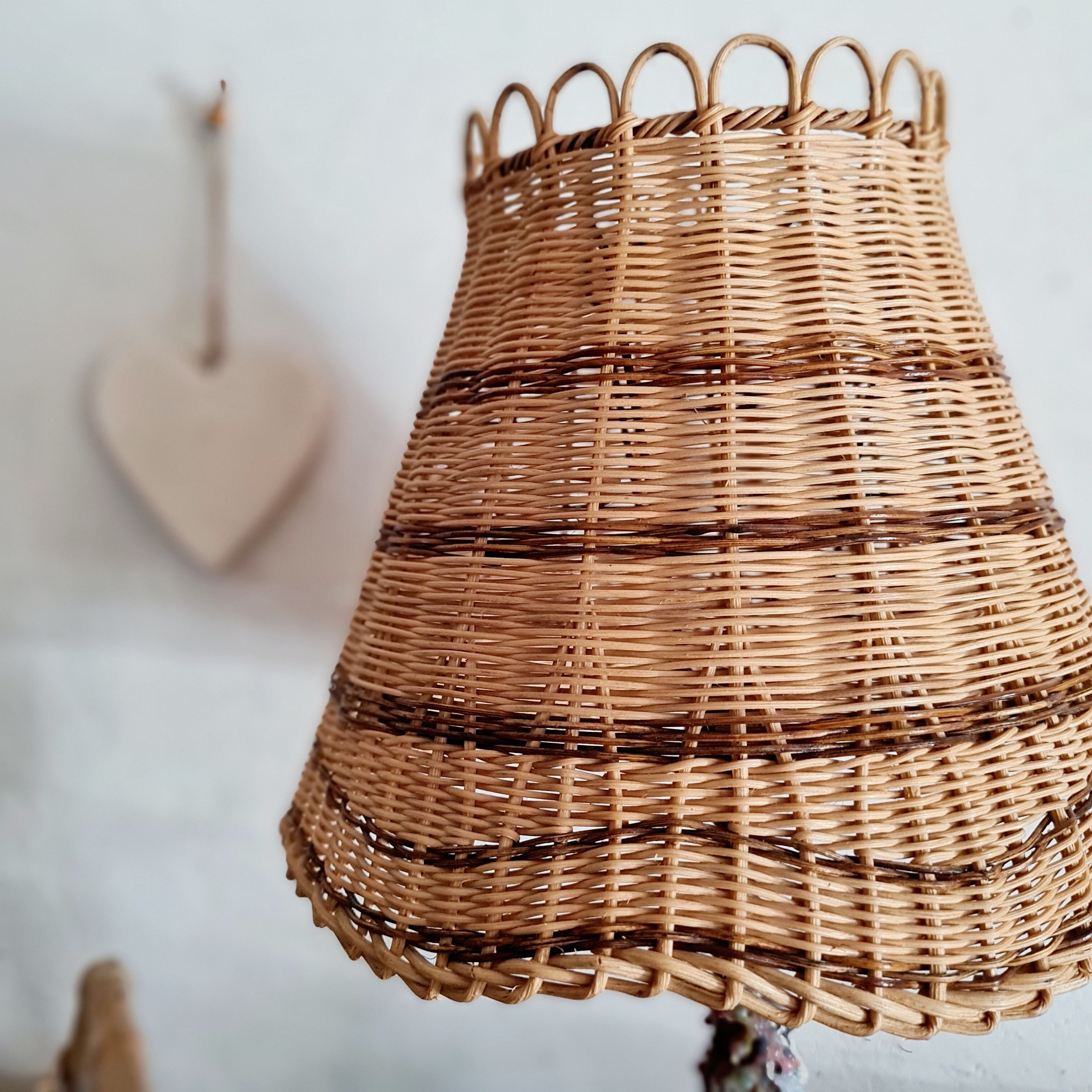Antique rattan lampshade