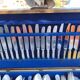 Set of silver metal cutlery from maken's + centrepiece + basket