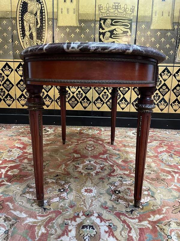 Louis XVI style oval marble coffee table