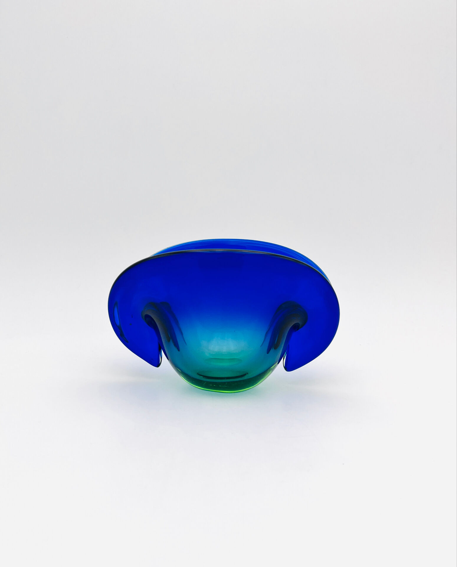 Murano Ashtray Flavio Poli Sommerso Blue Green Design 50s