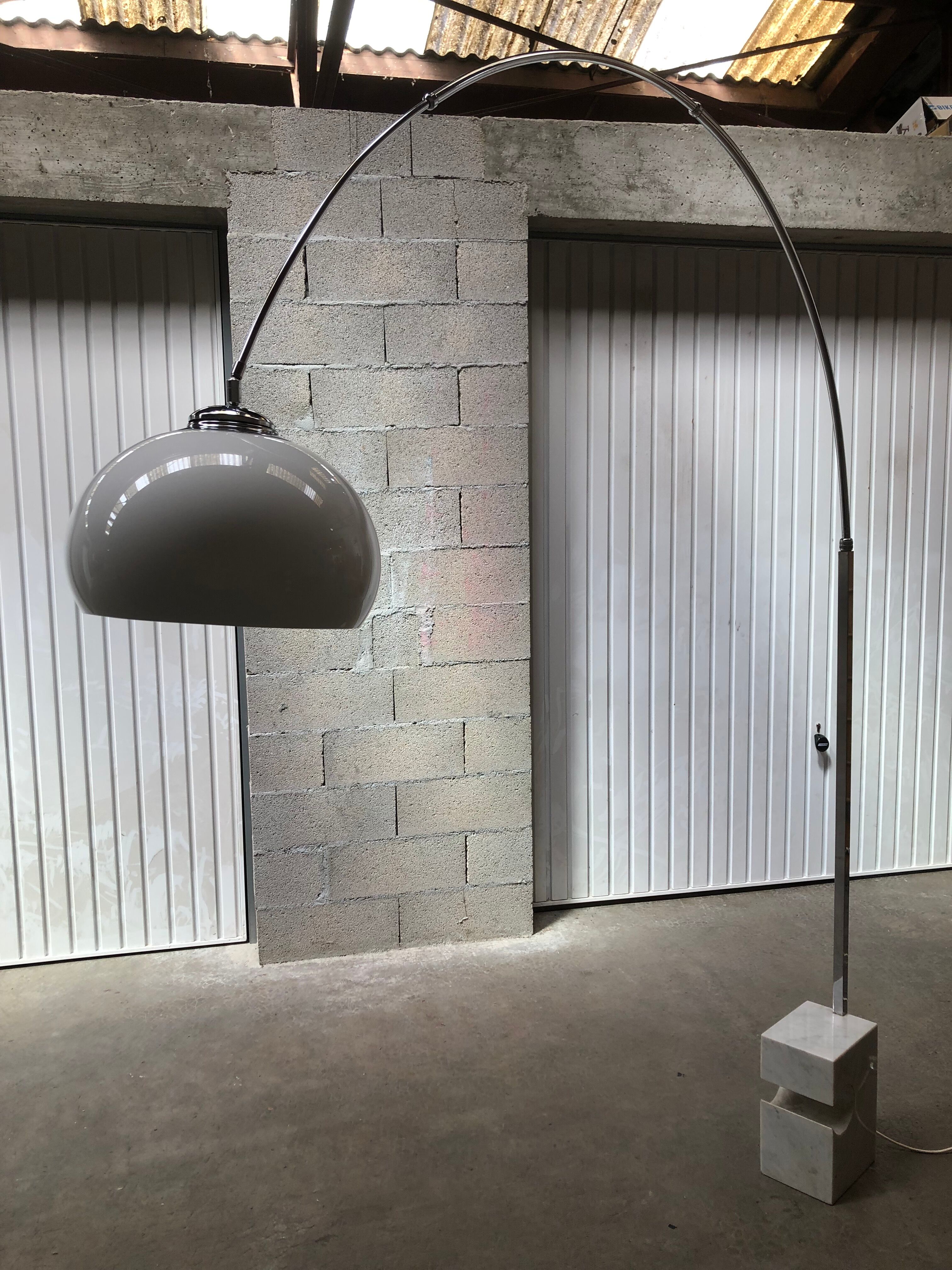 Floor lamp chrome arch vintage 70s