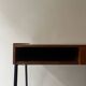 Desk in wood and black metal design 1950