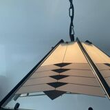 Post Modern pendant light in metal and glass
