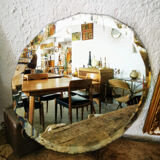Bevelled round mirror 49cm