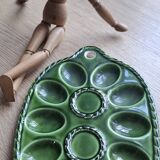 Green egg barbotine dish 25x17