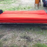 Vintage sofa red and black fabrics