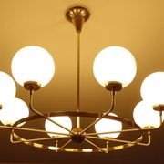 Suspension XXL Vintage Italy, 50s, Brass and Glass