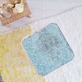 White wooden painter's stool - blue seat