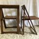 Duo of folding chairs 60s