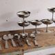 Set of footed cups and 6 spoons L’Étang Rémy