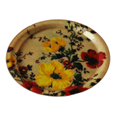 Round plastic top vintage flowers