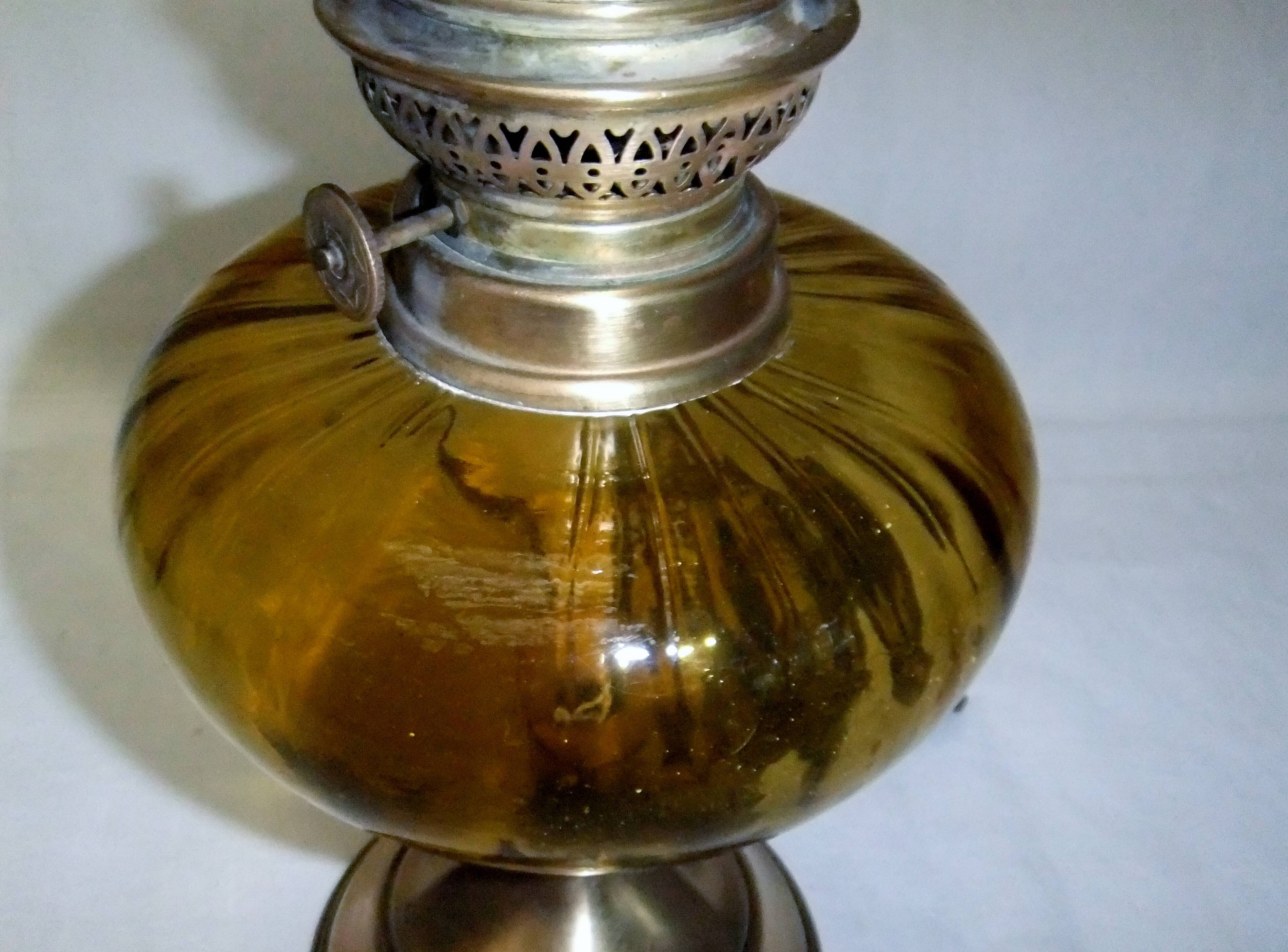 old table or bedside lamp electrified kerosene lamp