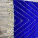 Tapis en laine pure fait main sur mesure traditionnelle bleu 1,5/2,5 m