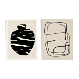 Pair of giclee prints. Abstract wall art set of two, 50x70