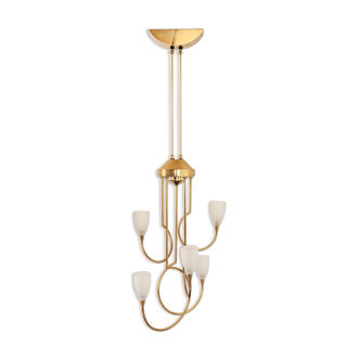 Suspension luminaire de boucles dorées