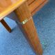 Scandinavian extendable dining table in honey-stained wood for 12 people 1990
