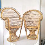 Pair of Emmanuelle armchairs for doll design 70s