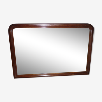 Rectangular mirror beveled ice and old wooden frame